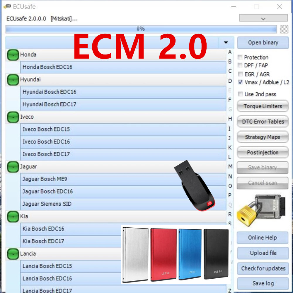 Auto Repair Shop Software - 2025 Penjualan Terlaris ECUSafe 2.0 ECU
