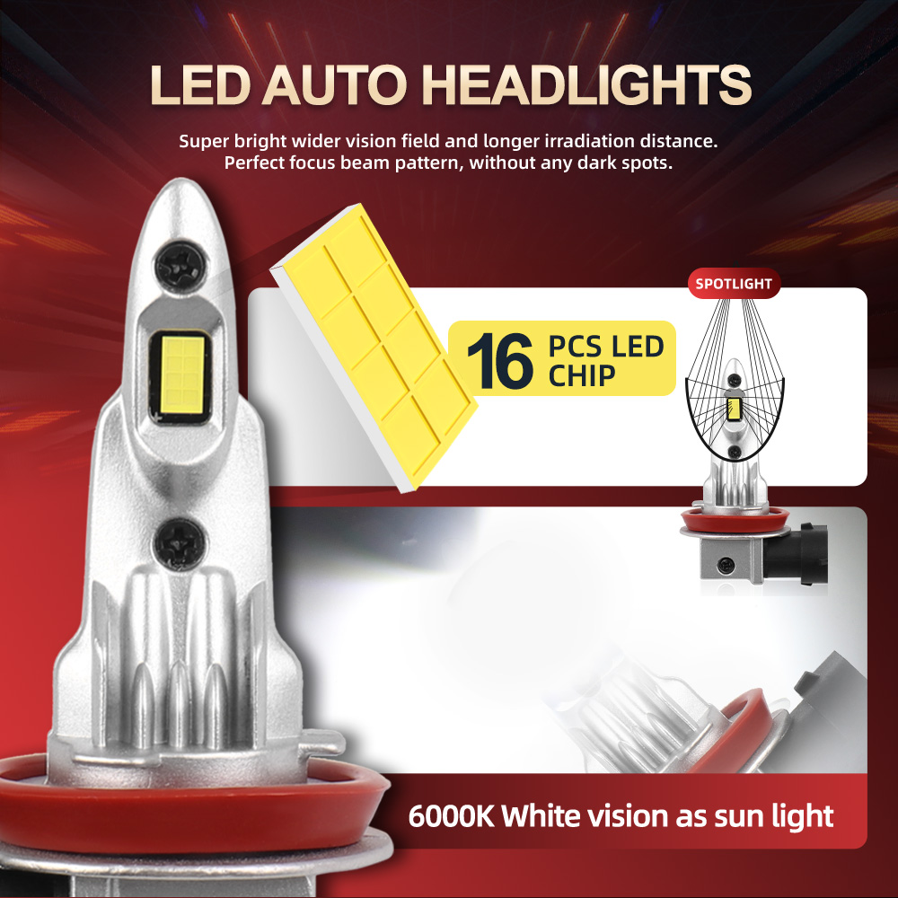 Lampu depan LED 180W H11 H1, b - Headlight Aiming Tool ulasan dan harga